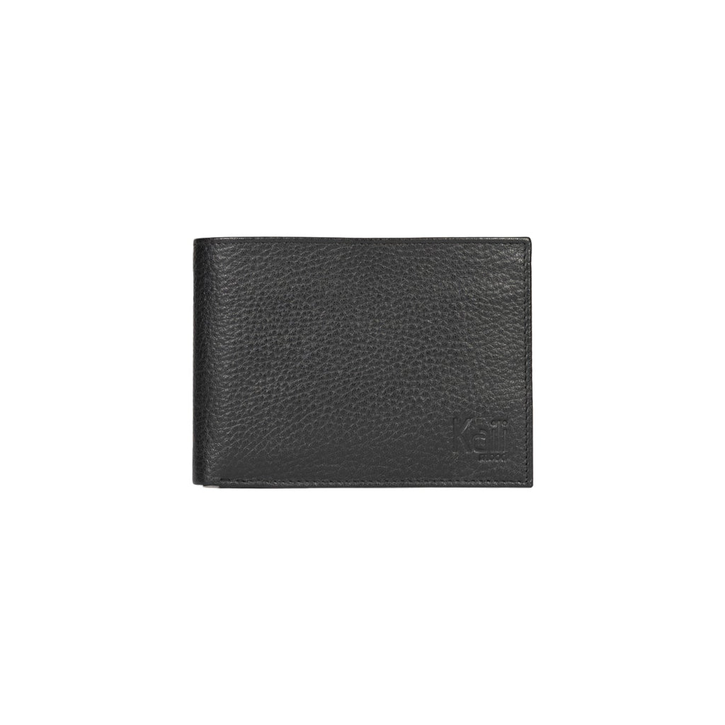 K10304AB | Men's Wallet in Genuine Full-Grain Leather, Dollar Grain. Black. Coin Pocket. Closed Dimensions: 12.5 x 9.3 x 1 cm. Packaging: Rigid Gift Box with bottom/lid-3