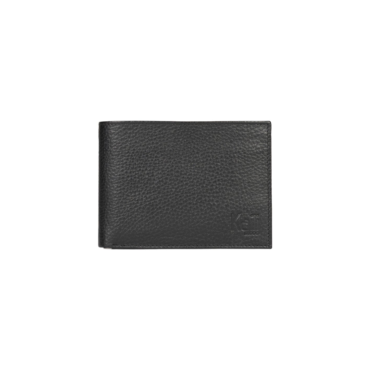 K10304AB | Men's Wallet in Genuine Full-Grain Leather, Dollar Grain. Black. Coin Pocket. Closed Dimensions: 12.5 x 9.3 x 1 cm. Packaging: Rigid Gift Box with bottom/lid-3